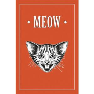 Queence Artprint op linnen Kat MEOW