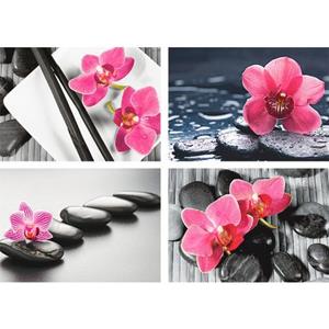 Artland Poster Aziatische compositie orchidee zen Poster, artprint, wandposter (4 stuks)