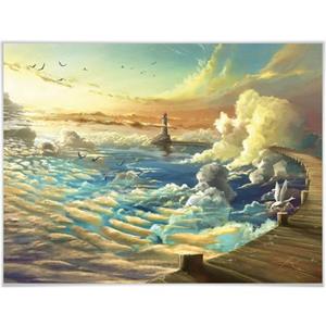 Wall-Art Poster "Surrealismus Bild Ufer des Himmels", Schriftzug, (1 St.), Poster, Wandbild, Bild, Wandposter