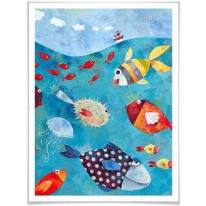 Wall-Art Poster "Märchen Wandbilder Fische im Meer", Fisch & Meeresfrüchte, (1 St.), Poster, Wandbild, Bild, Wandposter