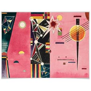Wall-Art Poster Kandinsky abstracte kunst roze rood Poster, artprint, wandposter (1 stuk)