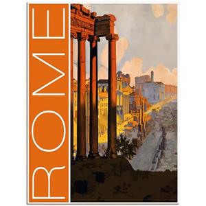 Artland Artprint Rome Vintage reisaffiche als artprint van aluminium, artprint op linnen, muursticker of poster in verschillende maten