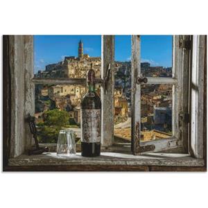 Artland Wandbild "Blick aus dem Fenster Matera, Italien", Fenster & Türen, (1 St.)