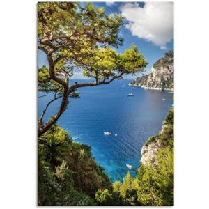 Artland Artprint Punta de Masullo, eiland capri, Italië als artprint van aluminium, artprint op linnen, muursticker of poster in verschillende maten