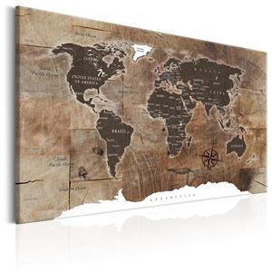 ARTGEIST Wandbild - World Map: Wooden Mosaic