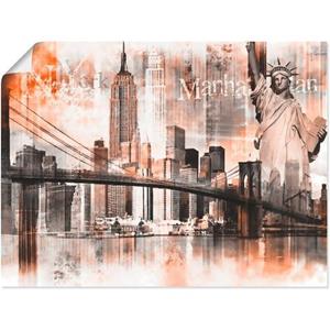 Artland Artprint New York skyline collage V als artprint op linnen, muursticker of poster in verschillende maten