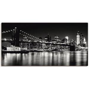 Artland Artprint Nachtelijke skyline Manhattan I als artprint van aluminium, artprint op linnen, muursticker of poster in verschillende maten