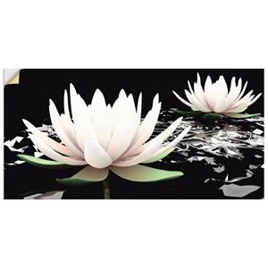 Artland Wandbild "Zwei Lotusblumen auf dem Wasser", Blumen, (1 St.)