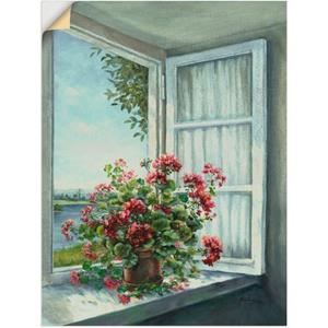 Artland Wandbild "Geranien am Fenster", Blumen, (1 St.), als Alubild, Leinwandbild, Wandaufkleber oder Poster in versch. Größen