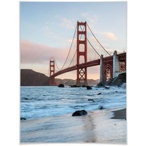 Wall-Art Poster Golden Gate Bridge Poster, artprint, wandposter (1 stuk)