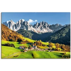 Artland Artprint Alpen bergen Santa Maddalena als artprint van aluminium, artprint op linnen, muursticker of poster in verschillende maten