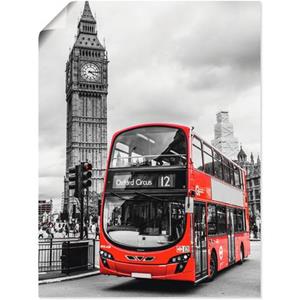 Artland Artprint Londen Bus en Big Ben als artprint van aluminium, artprint op linnen, muursticker of poster in verschillende maten