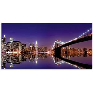 Artland Print op glas New York skyline in verschillende maten