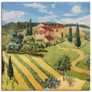 Artland Artprint Toscaans landschap II als artprint van aluminium, artprint op linnen, muursticker of poster in verschillende maten