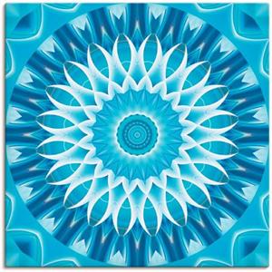 Artland Artprint Mandala blauw bloem als artprint van aluminium, artprint op linnen, muursticker of poster in verschillende maten