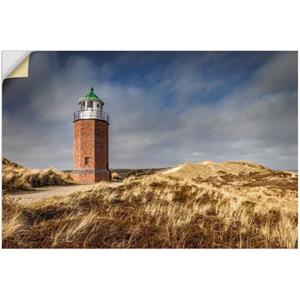 Artland Artprint Vuurtoren Rotes Kliff in Kampen, Sylt als artprint van aluminium, artprint op linnen, muursticker of poster in verschillende maten