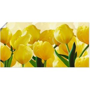 Artland Artprint Tulpenveld geel als artprint van aluminium, artprint op linnen, muursticker of poster in verschillende maten