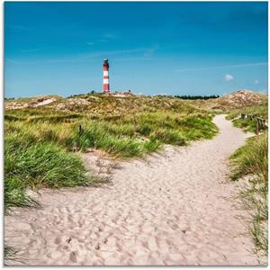 Artland Print op glas Vuurtoren op het eiland Amrum in verschillende maten