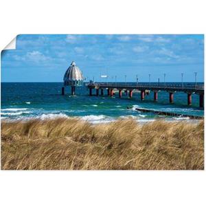 Artland Artprint Pier aan de Oostzeekust in Zingst als artprint van aluminium, artprint op linnen, muursticker of poster in verschillende maten