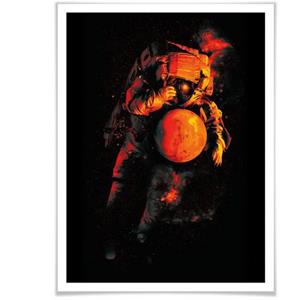 Wall-Art Poster Astronaut zwart mars heelal Poster, artprint, wandposter (1 stuk)