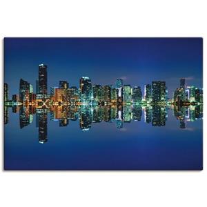 Artland Artprint Miami skyline als artprint van aluminium, artprint op linnen, muursticker of poster in verschillende maten