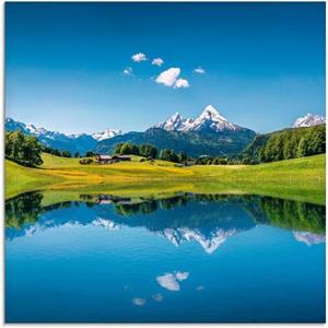 Artland Print op glas Landschap in de Alpen in verschillende maten