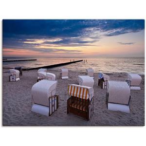 Artland Artprint Strandstoelen aan de Oostzee als artprint op linnen, muursticker of poster in verschillende maten