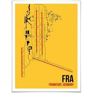 Wall-Art Poster Artprint FRA plattegrond Frankfurt Poster, artprint, wandposter (1 stuk)
