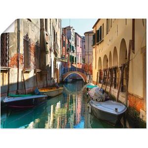 Artland Wandbild "Boote auf Kanal in Venedig", Italien, (1 St.), als Alubild, Outdoorbild, Leinwandbild, Poster in verschied. Größen