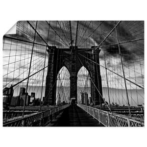 Artland Wandbild "Brooklyn Bridge - schwarz/weiss", Brücken, (1 St.), als Alubild, Outdoorbild, Leinwandbild, Poster in verschied. Größen