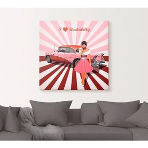 Artland Artprint Ik hou van rockabilly als artprint van aluminium, artprint op linnen, muursticker of poster in verschillende maten