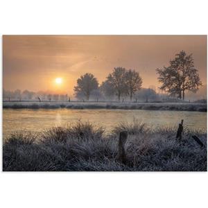 Artland Wandbild "Ein Wintertag beginnt", Bilder vom Sonnenuntergang & -aufgang, (1 St.)