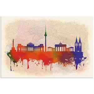 Artland Artprint Berlijn Duitsland Skyline als artprint van aluminium, artprint op linnen, muursticker of poster in verschillende maten