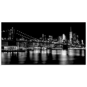 Artland Glasbild "Manhattan Skyline & Brroklyn Bridge", Amerika, (1 St.)