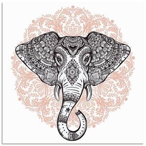 Artland Artprint Vintage mandala olifant als artprint van aluminium, artprint op linnen, muursticker of poster in verschillende maten