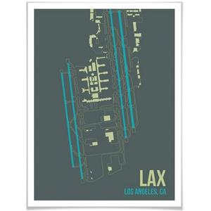 Wall-Art Poster Artprint LAX plattegrond Los Angeles Poster, artprint, wandposter (1 stuk)