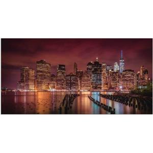 Artland Artprint New York City Impressie 's nachts als artprint van aluminium, artprint op linnen, muursticker of poster in verschillende maten