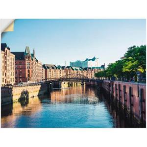 Artland Artprint Hamburg Speicherstadt als artprint van aluminium, artprint op linnen, muursticker of poster in verschillende maten