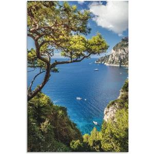 Artland Artprint Punta de Masullo, eiland capri, Italië als artprint van aluminium, artprint op linnen, muursticker of poster in verschillende maten