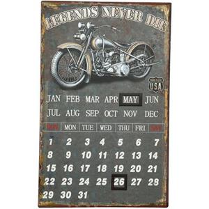 Ambiente Haus Metalen artprint kalender - biker 25x40cm (1 stuk)