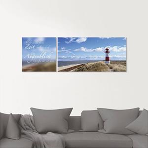 Artland Print op glas Citaat foto, vuurtoren Sylt in verschillende maten (2 stuks)