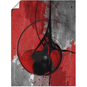 Artland Artprint Abstract in rood en zwart als artprint van aluminium, artprint op linnen, muursticker of poster in verschillende maten