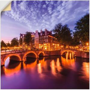 Artland Artprint Amsterdam Keizersgracht Leidsegracht als artprint van aluminium, artprint op linnen, muursticker of poster in verschillende maten