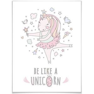 Wall-Art Poster "Kvilis Einhorn Ballerina Prinzessin", Kinder, (1 St.), Poster, Wandbild, Bild, Wandposter