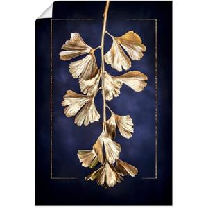 Artland Artprint Gouden gingko als artprint van aluminium, artprint op linnen, muursticker of poster in verschillende maten