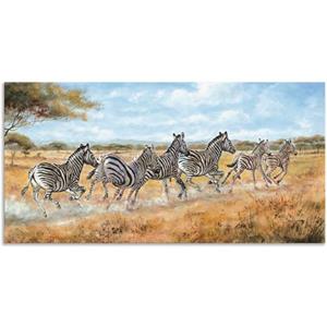 Artland Artprint Lopende zebra’s als artprint van aluminium, artprint op linnen, muursticker of poster in verschillende maten