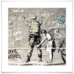 Wall-Art Poster Graffiti afbeelding Meisje en soldaat Poster, artprint, wandposter (1 stuk)