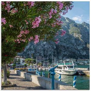 Artland Print op glas Gardameer haven Limone sul Garda in verschillende maten