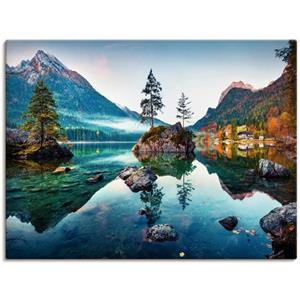 Artland Wandbild "Herbstszene des Hintersee vor Alpen", Seebilder, (1 St.)