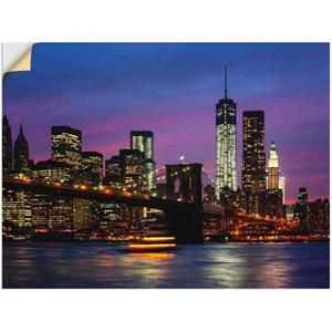 Artland Artprint Brooklyn Bridge als artprint van aluminium, artprint op linnen, muursticker of poster in verschillende maten